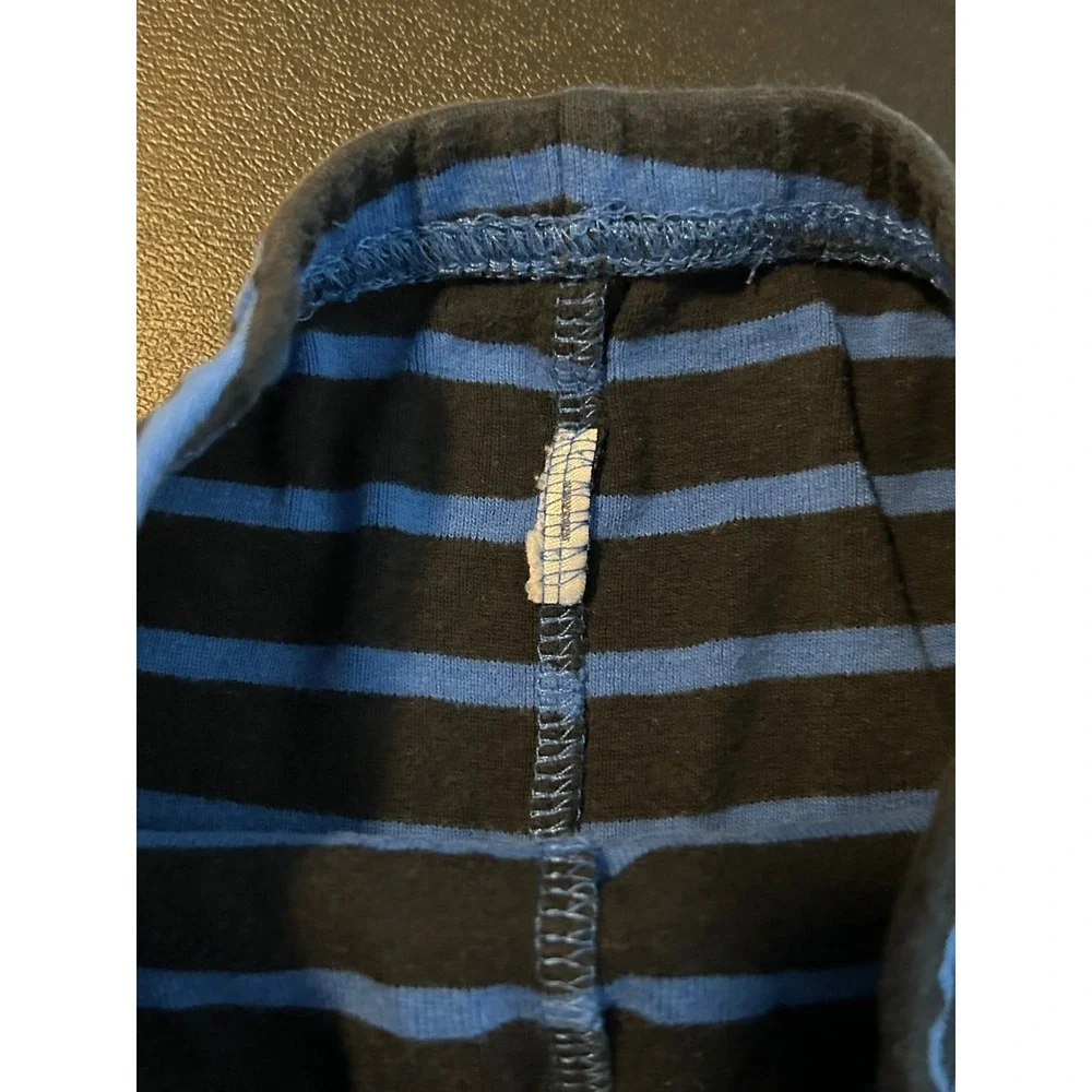 Blue and Black Striped Pajama Pants Ribbed Cuff Sleep Bottoms Kids Size 2T 1506